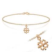 Rose Gold Plated Snowflake Silver Bracelet BRS-193-RO-GP